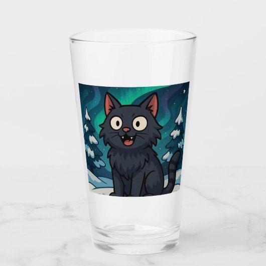 Kerst IJslandse Yule Kat Glas (Voorkant)