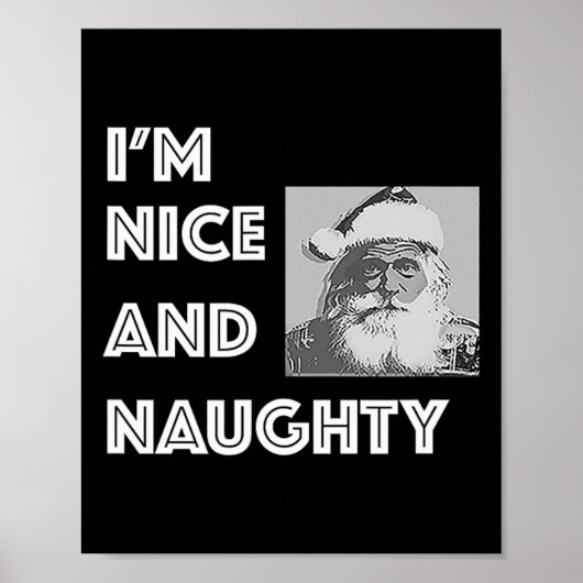 Kerst Ik ben leuk en stout Grappig Kerstlijst Poster (Voorkant)