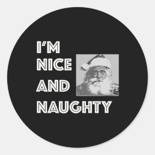 Kerst Ik ben leuk en stout Grappig Kerstlijst Ronde Sticker