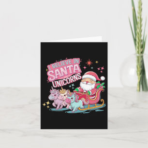 Kerst Ik geloof in de Kerstman en eenhoorns Grappi Kaart