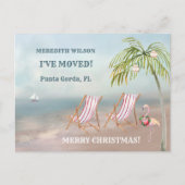 Kerst Ik heb Ocean Beach Budget Move verplaatst Aankondigingskaart (Voorkant)