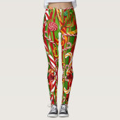 Kerst Ik hou van Snoep Leggings Rode Groene Broek (Voorkant)