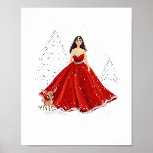 Kerst Illustratie Poster (Voorkant)