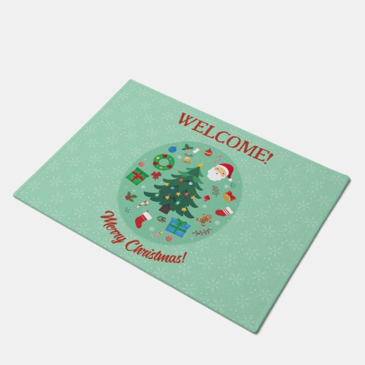 Kerst Illustraties Kerstfeest Deurmat (Schuin)