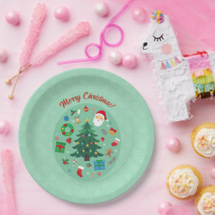 Kerst Illustraties Kerstfeest Papieren Bordje