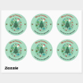 Kerst Illustraties Kerstfeest Ronde Sticker (Vel)