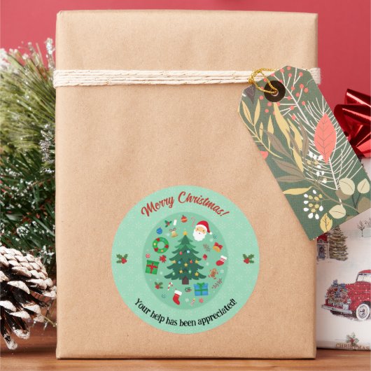 Kerst Illustraties Kerstfeest Ronde Sticker (Feestdagen)