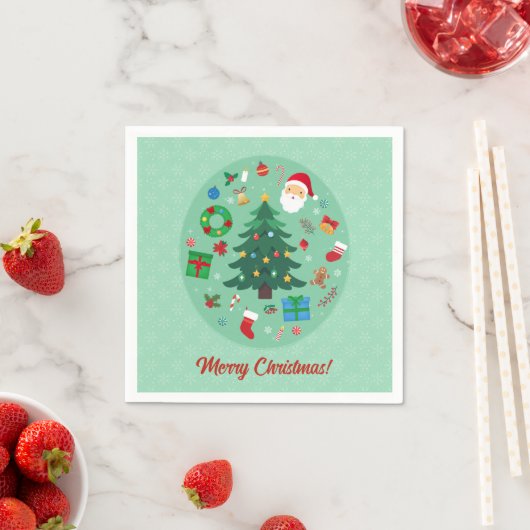 Kerst Illustraties Kerstfeest Servet (Insitu)