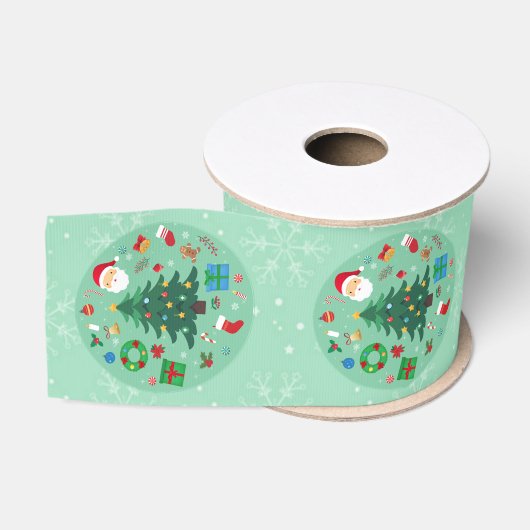 Kerst Illustraties Vakantie Grosgrain Lint (Spoel)