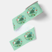 Kerst Illustraties Vakantie Grosgrain Lint (Achterkant)