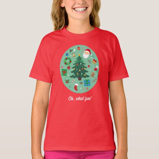 Kerst Illustraties Vakantie T-shirt (Voorkant)