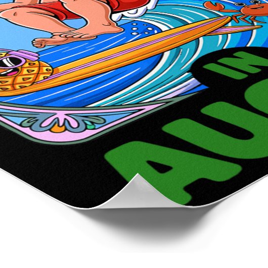 Kerst in augustus Zomervakantie Funny Santa Me Poster (Hoek)