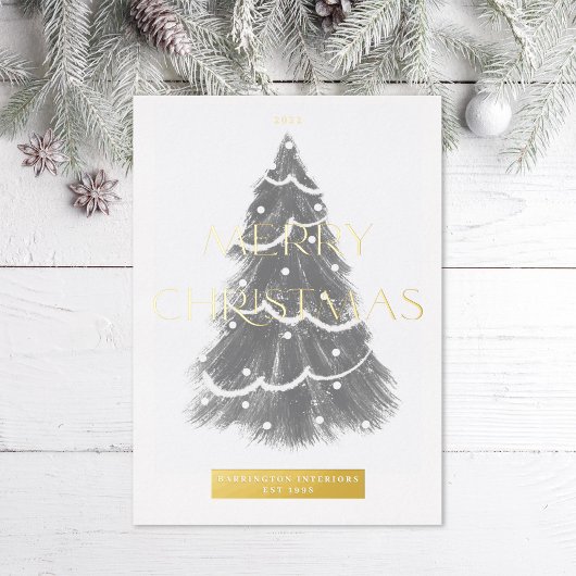 Kerst in bedrijven folie feestdagenkaart