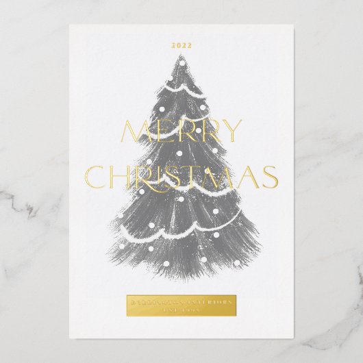 Kerst in bedrijven folie feestdagenkaart (Voorkant)