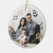 Kerst in Black en Gold Wreath Keramisch Ornament (Links)