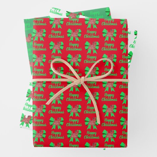 Kerst in Caïro: groene bus 3 kleuren Inpakpapier Vel (In situ)