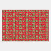 Kerst in Caïro: groene bus 3 kleuren Inpakpapier Vel (Voorkant)