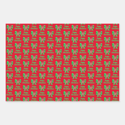 Kerst in Caïro: groene bus 3 kleuren Inpakpapier Vel (Voorkant)