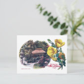 Kerst in Californië in de Japanse theetuin Feestdagenkaart (Staand voorkant)