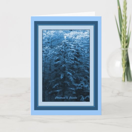 Kerst in Canada Blue Holiday Kaart (Voorkant)
