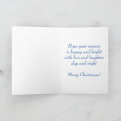 Kerst in Canada Blue Holiday Kaart (Binnen)