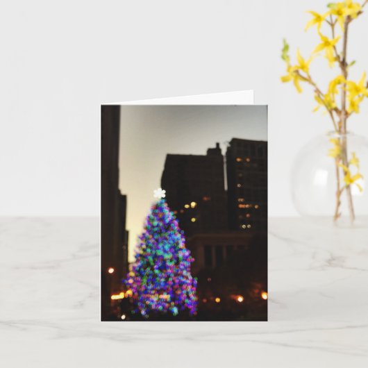 Kerst in Chicago Kaart (Gele Bloem)