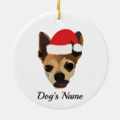  kerst in Chihuahua Keramisch Ornament (Achterkant)