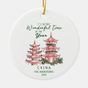 Kerst in China op maat Keramisch Ornament