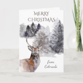 Kerst in Colorado Mountain Deer Feestdagen Kaart (Voorkant)