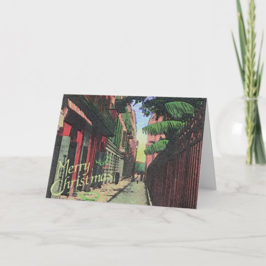 Kerst in de Alley Feestdagen Kaart (Voorkant)
