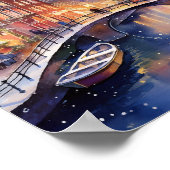 Kerst in de Amsterdamse Waterverf Poster (Hoek)