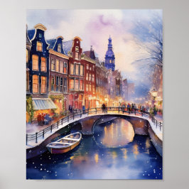 Kerst in de Amsterdamse Waterverf Poster