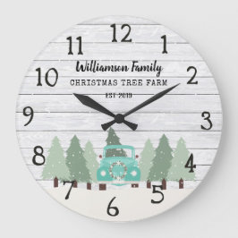  kerst in de bloemetjes - Familienaam Clock Grote Klok