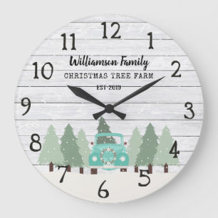 kerst in de bloemetjes - Familienaam Clock Grote Klok