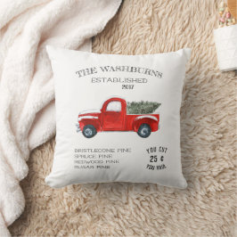  kerst in de bloemetjes - Familienaam Pillow Kussen