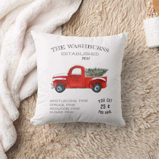  kerst in de bloemetjes - Familienaam Pillow Kussen (Deken)