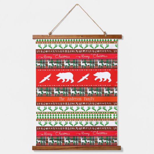 Kerst in de bossen gepersonaliseerd hangend wandkleed (Voorkant)