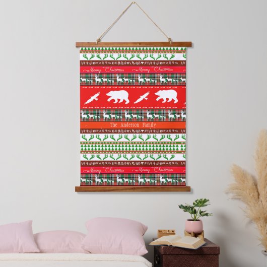 Kerst in de bossen gepersonaliseerd hangend wandkleed (Slaapkamer)
