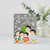 Kerst in de Filipijnen Maligayang Pasko '24 Feestdagenkaart (Staand voorkant)