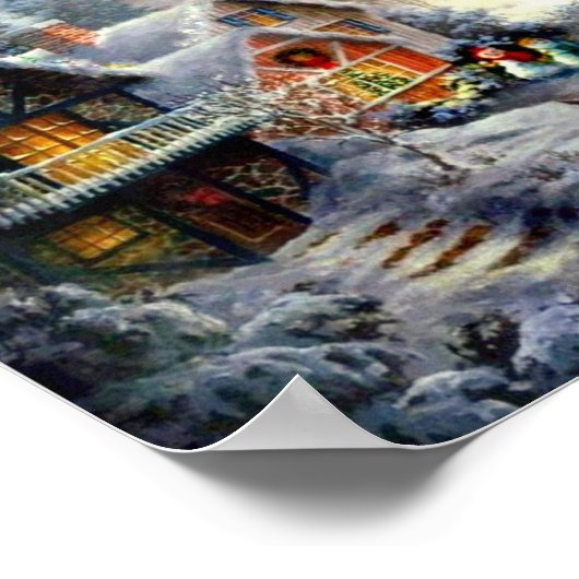 kerst in de gemeenschap van kleine poster (Hoek)