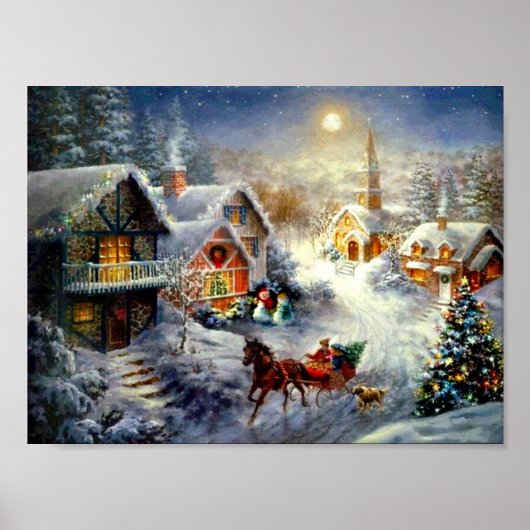 kerst in de gemeenschap van kleine poster (Voorkant)