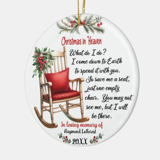 Kerst in de hemel ter nagedachtenis aan keramisch ornament (Links)