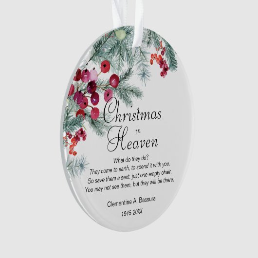 Kerst in de Hemelse Memorial Foto Acrylic Ornament (voorkant)