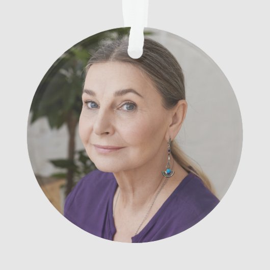 Kerst in de Hemelse Memorial Foto Acrylic Ornament (achterkant)