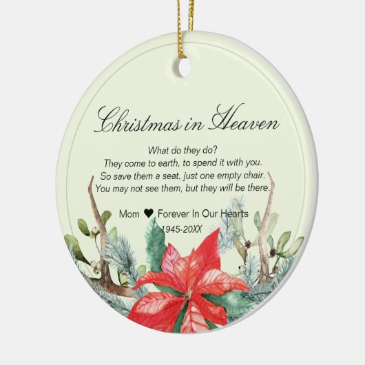 Kerst in de Hemelse Memorial Foto Keepomwille Keramisch Ornament (Links)