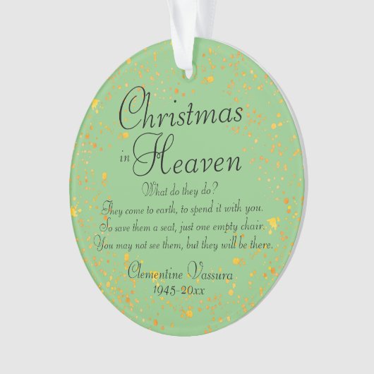 Kerst in de Hemelse Vrede Foto van Gold Ornament (voorkant)