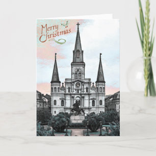 Kerst in de kathedraal van New Orleans Feestdagen Kaart