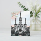 Kerst in de kathedraal van New Orleans Feestdagenkaart (Staand voorkant)
