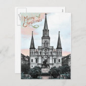 Kerst in de kathedraal van New Orleans Feestdagenkaart (Voorkant / Achterkant)