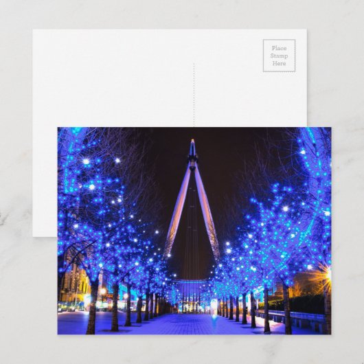 Kerst in de London Eye Feestdagenkaart (Voorkant / Achterkant)